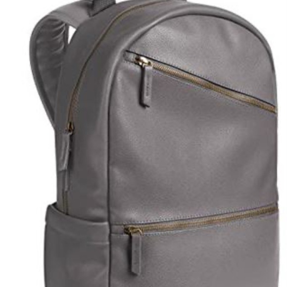 Simple Modern Handbags - Simple Modern Medium Vegan Leather Backpack for Women & Men Gray 17”